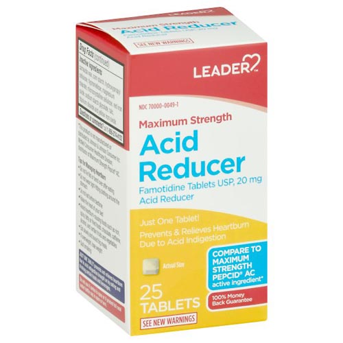 Image for Leader Acid Reducer, Maximum Strength, Tablets,25ea from FOX DRUG STORE PARLIER