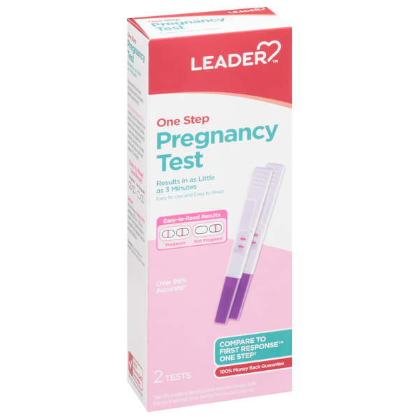 Image for Leader Pregnancy Test, One Step,2ea from FOX DRUG STORE PARLIER