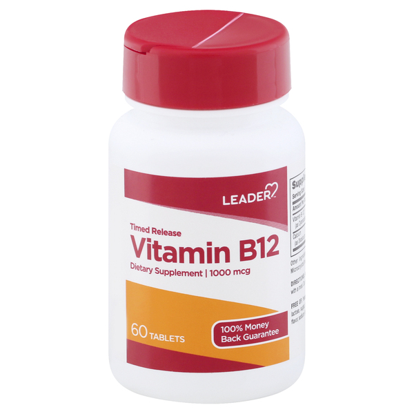 Image for Leader Vitamin B12, Timed Release, 1000 mcg, Tablets, 60ea from FOX DRUG STORE PARLIER